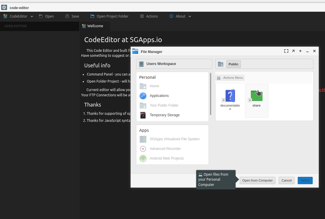Code Editor - Pick a File